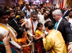Prime Minister Justin Trudeau and MP Gary Anandasangaree take part in Thai Pongal festival celebrations in Scarborough, Ontario