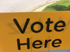 Vote Here - Elections Ontario sign File photo-Mosaic Edition Edward Akinwunmi