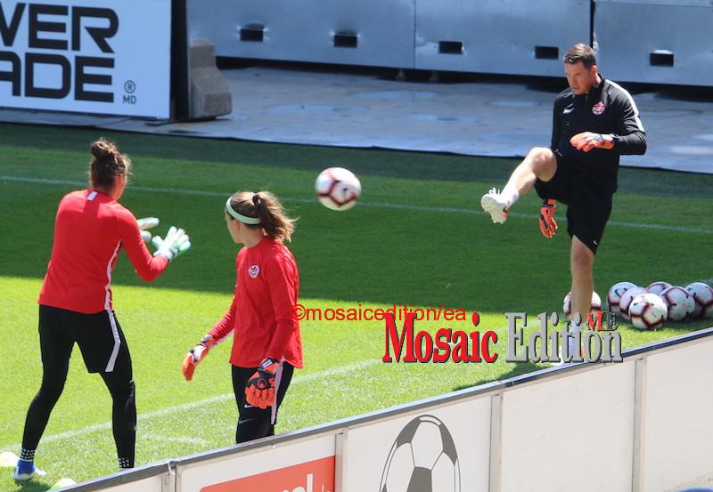 Canada Soccer’s Women’s National Team photographed during a workout session of the team at the BMO field, May 17, 2019. Photo Mosaic Edition Edward Akinwunmi.