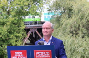 Erin O’Toole announces plan for GTA Erin O’Toole will focus on transportation in the GTA if he wins in the September 20 election. Mass transit in the GTA is a popular topic in Election 21. A Go Transit train was passing by as Erin O’Toole speaks on plan to assist ease transportation in the GTA Photo Mosaic Edition Edward Akinwunmi