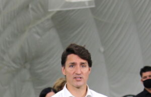 The Liberal Party is projected to win the September 20 election Trudeau - Soccer World - Hamilton – Election 21-Photo Mosaic Edition Edward Akinwunmi.