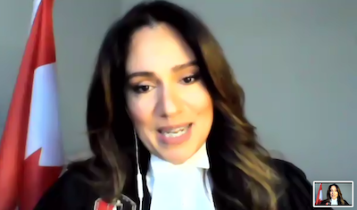 Judge Rania Sfeir, Citizenship Judge - Screen Shot Zoom Webinar