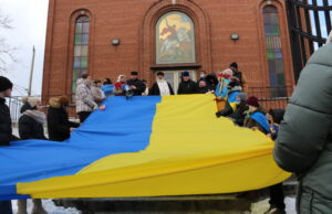 Canada extends the Canada-Ukraine Authorization for Emergency Travel Rally in support of Ukraine - St. George’s Ukrainian Greek Orthodox Church, Facer St., St. Catharines. Photo Mosaic Edition Edward Akinwunmi