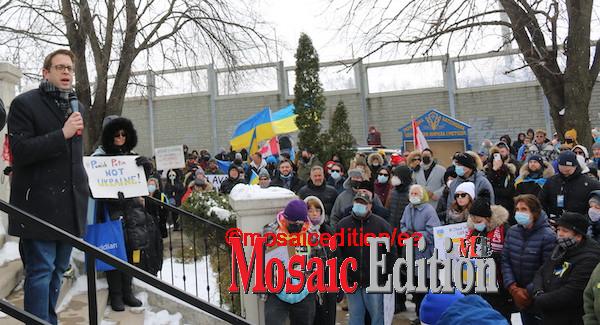 MP Chris Bittle.-Rally in support of Ukraine - Sts. Cyril and Methodius Church, Niagara St., Catharines. Photo Mosaic Edition Edward Akinwunmi